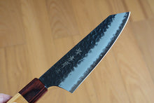 Charger l'image dans la galerie, CA011 - Couteau Japonais Wa-Rocking Santoku noir Sakai Takayuki  - 16cm en acier au carbone Aogami S.