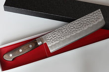 Charger l'image dans la galerie, CH010 - Couteau Japonais Nakiri martellé Zenpou  - Lame de 16.5cm en acier au carbone Aogami Super