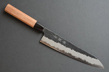 Charger l'image dans la galerie, CH013 - Couteau Japonais Chef Wa-Gyuto Zenpou noir  - Lame de 21cm en acier au carbone Aogami Super