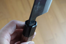 Charger l'image dans la galerie, CK101 - Couteau japonais Santoku noir Damas Tosa-kajiya - Lame de 17cm en acier au carbone Aogami