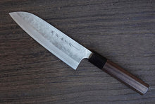 Charger l'image dans la galerie, CK201 - Couteau Japonais Wa-Santoku damas 17 couches Echizen Kamo - Lame de 17cm en acier Vg10