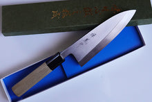 Charger l'image dans la galerie, CM102 Couteau Japonais Deba Zenpou pour droitier - Lame de 15cm en acier au carbone Shirogami