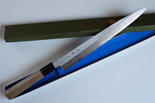 Charger l'image dans la galerie, CM103 Couteau Japonais Yanagiba Zenpou pour droitier - Lame de 26.5cm en acier au carbone Shirogami
