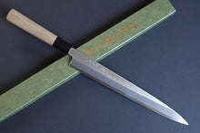 Charger l'image dans la galerie, CM103 Couteau Japonais Yanagiba Zenpou pour droitier - Lame de 26.5cm en acier au carbone Shirogami