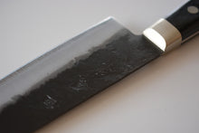 Charger l'image dans la galerie, CH003 - Couteau Japonais Chef Gyuto Zenpou noir  - Lame de 21cm en acier au carbone Aogami Super
