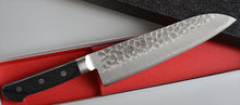 Charger l'image dans la galerie, CH004 - Couteau Japonais Santoku Zenpou martelé  - Lame de 18cm en acier au carbone Aogami Super