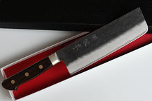Charger l'image dans la galerie, CH009 - Couteau Japonais Nakiri Zenpou noir  - Lame de 16.5cm en acier au carbone Aogami Super