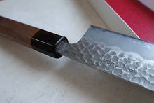 Charger l'image dans la galerie, CH014 - Couteau Japonais Wa-Santoku Zenpou martelé  - Lame de 16.5cm en acier au carbone Aogami Supe