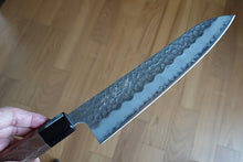 Charger l'image dans la galerie, CH015 - Couteau Japonais Wa-Gyuto Zenpou martelé - Lame de 21cm en acier au carbone Aogami Super