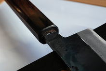 Charger l'image dans la galerie, CK108 - Couteau japonais Gyuto noir Tosa-kajiya - Lame de 21cm en acier au carbone Aogami