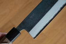 Charger l'image dans la galerie, CM004 - Couteau japonais Nakiri noir Muneishi - Lame de 16.5cm en acier au carbone Aogami