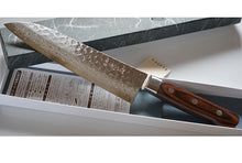 Charger l'image dans la galerie, CT101 - Couteau Japonais Santoku damas 17 couches martellé Kaneatsu - Lame de 18.5cm en acier Vg10