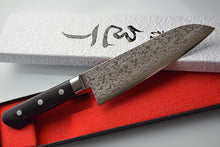 Charger l'image dans la galerie, CY201 - Couteau Japonais Santoku SP damas 17 couches Zen-Pou - Lame de 17cm en acier Vg10