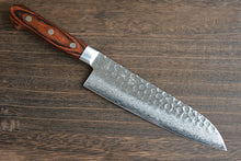 Charger l'image dans la galerie, CY203 - Couteau Japonais Santoku damas 17 couches martellé Zen-Pou - Lame de 18.5cm en acier Vg10