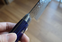 Charger l'image dans la galerie, CY215- Couteau Japonais Kiritsuke Santoku martellé Zen-Pou - Lame de 19cm en acier AUS10